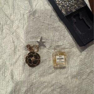 Chanel Gold Floral and Silver Star Charm